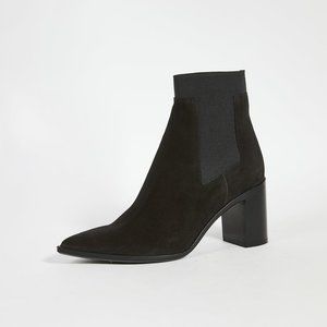 RAG & BONE Brynn Booties SOCK BLACK BLOCK HEEL POINTY TOE MODERN 38  (D11)